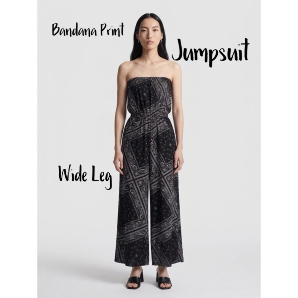 Black Bandana Wide Leg Jumpsuit